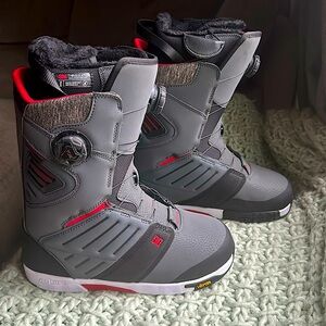 DC Gray and Red Men's Rain & Snow Boots